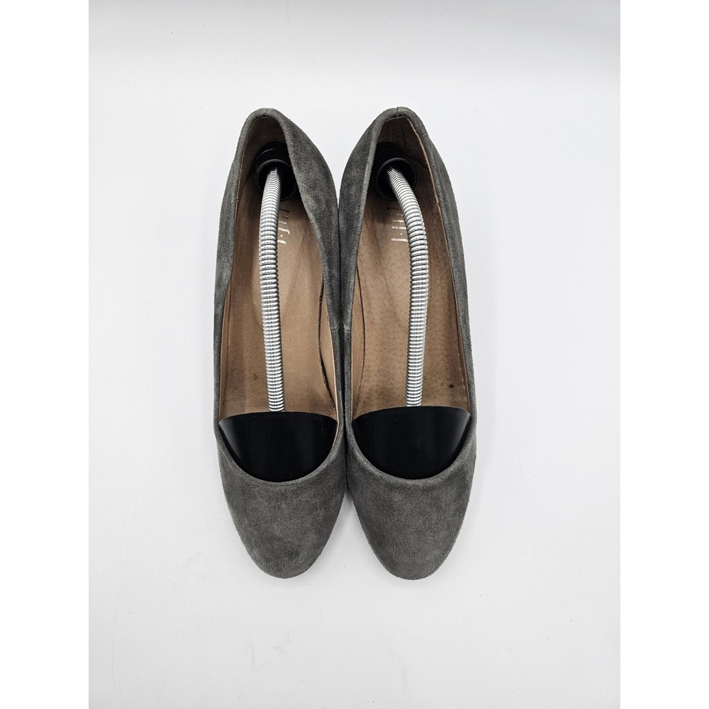 J Jill Women Liana Pumps Size 8 Gray Suede Block Heel Round Toe Academia Classic - Picture 4 of 13